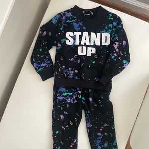 2T Stand Up Splatter Paint sweat set